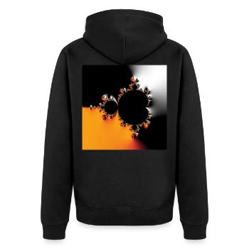 Fraktal #43 - Unisex Premium Bio Zip Hoodie - Schwarz - Hinten - Nico (187cm)