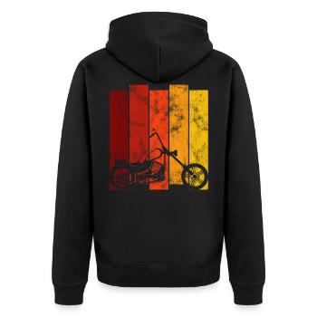 Motocyclistes retro Bobber Chopper moto - Veste à capuche bio Premium Unisexe - noir - Dos - Nico (187cm)