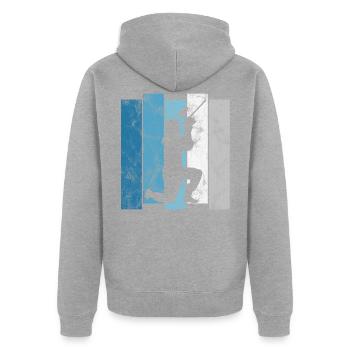 Paintballer Softair Airsoft Paintball Retro Gotcha - Unisex Premium Organic Zip Hoodie - heather grey - Back - Nico (187cm)