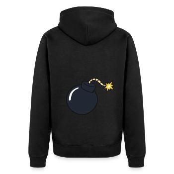 Baby Bomb - Baby Party Pregnancy Announcement - Unisex Premium Organic Zip Hoodie - black - Back - Nico (187cm)