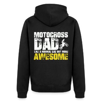 Motocross Dad like a normal Dad but more Awesome - Unisex Premium Organic Zip Hoodie - black - Back - Nico (187cm)