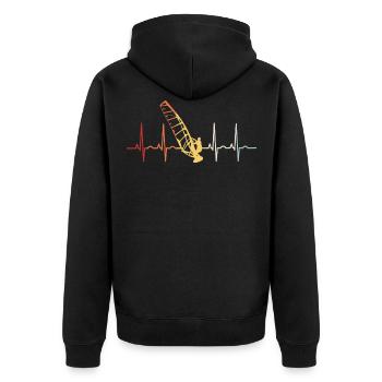 Planche à voile ECG Windsurfer Windsurfing - Veste à capuche bio Premium Unisexe - noir - Dos - Nico (187cm)
