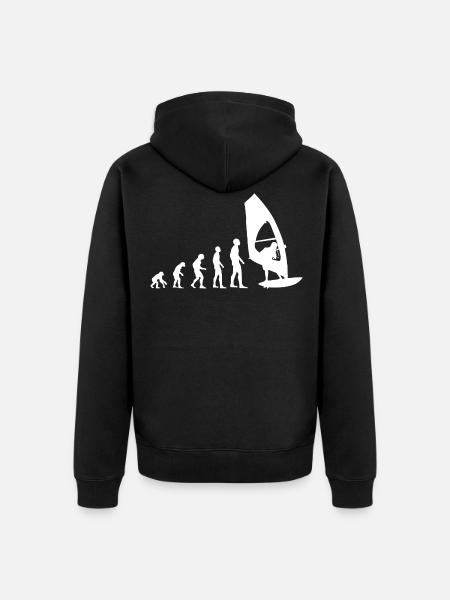 Windsurfing Windsurfing Evolution Windsurfer Surfing - Unisex Premium Organic Zip Hoodie - black