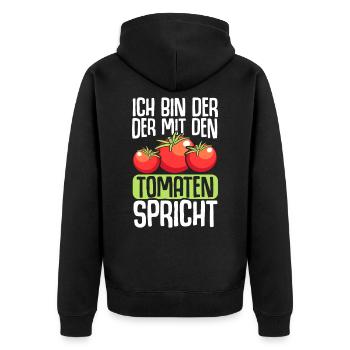 Tomaten Gärtner Garten Geschenk Hobbygärtner - Unisex Premium Bio Zip Hoodie - Schwarz - Hinten - Nico (187cm)