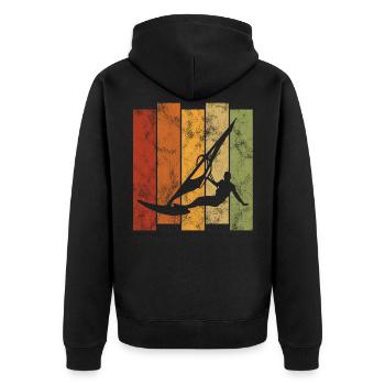 Windsurfing Windsurfing Windsurfer Surfing Retro - Unisex Premium Organic Zip Hoodie - black - Back - Nico (187cm)