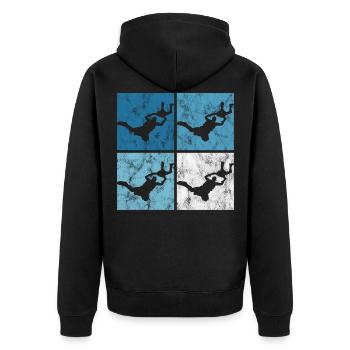Fallschirmspringer Fallschirm Fallschirmspringen - Unisex Premium Bio Zip Hoodie - Schwarz - Hinten - Nico (187cm)