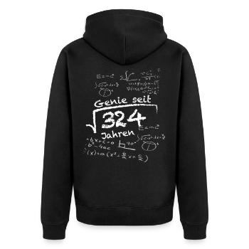 Lustiges Mathematik Geschenk zum 18. Geburtstag - Unisex Premium Bio Zip Hoodie - Schwarz - Hinten - Nico (187cm)