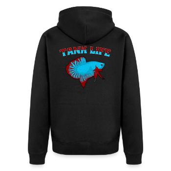 Betta Kampffisch Plakat Aquarium Aquarianer Scaper - Unisex Premium Bio Zip Hoodie - Schwarz - Hinten - Nico (187cm)