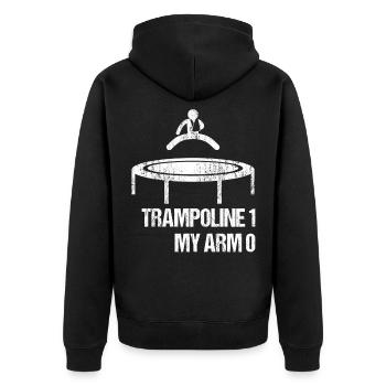 Armbruch Kind Arm Gebrochen Trampoline 1 My Arm 0 - Unisex Premium Bio Zip Hoodie - Schwarz - Hinten - Nico (187cm)