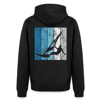 Windsurfer Windsurfing Retro Windsurfing Surfing - Unisex Premium Organic Zip Hoodie - black - Back - Nico (187cm)