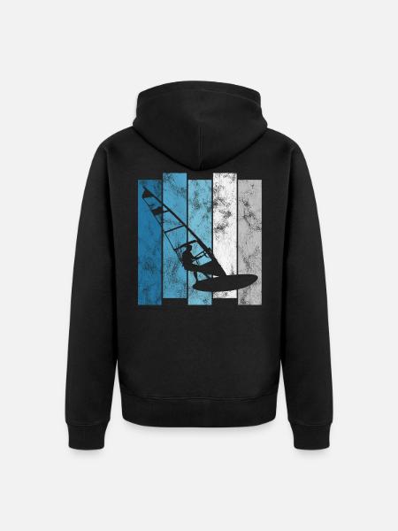 Windsurfing Windsurfing Retro Windsurfer Surfing - Unisex Premium Organic Zip Hoodie - black