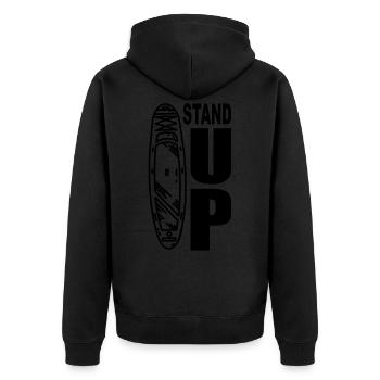 Stand Up Paddle Board - SUP Board - Paddle Board - Unisex Premium Bio Zip Hoodie - Schwarz - Hinten - Nico (187cm)