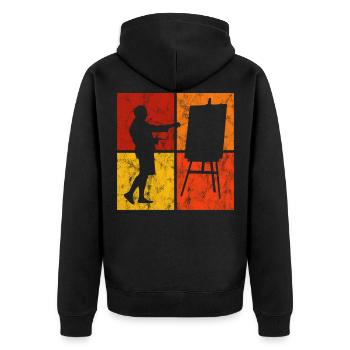 Artiste rétro art peinture peintre artiste - Veste à capuche bio Premium Unisexe - noir - Dos - Nico (187cm)
