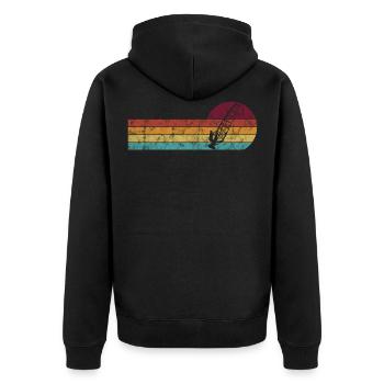 Surfen Windsurfer Windsurfen Retro Windsurfing - Unisex Premium Bio Zip Hoodie - Schwarz - Hinten - Nico (187cm)