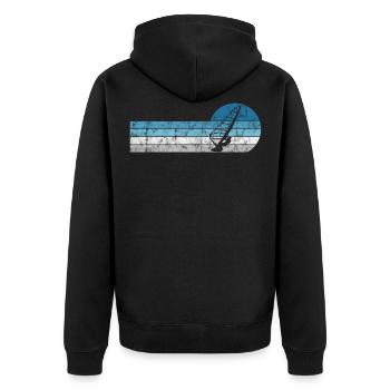 Windsurfing Windsurfer Surfen Windsurfen Retro - Unisex Premium Bio Zip Hoodie - Schwarz - Hinten - Nico (187cm)