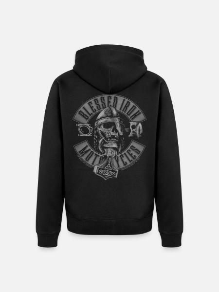 Blessed Iron Motorcycles - Veste à capuche bio Premium Unisexe - noir