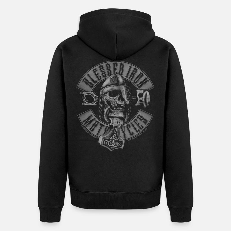Blessed Iron Motorcycles - Veste à capuche bio Premium Unisexe - noir