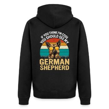 BERGER ALLEMAND COOL - Veste à capuche bio Premium Unisexe - noir - Dos - Nico (187cm)