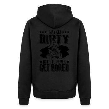 Quad Quadfahrer - Unisex Premium Bio Zip Hoodie - Schwarz - Hinten - Nico (187cm)