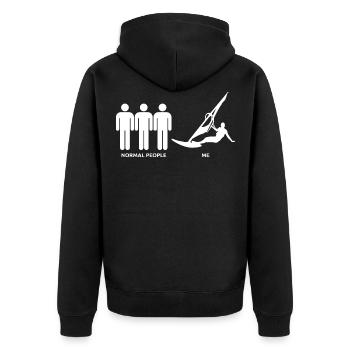 Windsurfer Surfen Windsurfen Lustig Windsurfing - Unisex Premium Bio Zip Hoodie - Schwarz - Hinten - Nico (187cm)