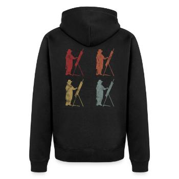 Malerei Künstler Künstlerin Malerin Kunst Retro - Unisex Premium Bio Zip Hoodie - Schwarz - Hinten - Nico (187cm)