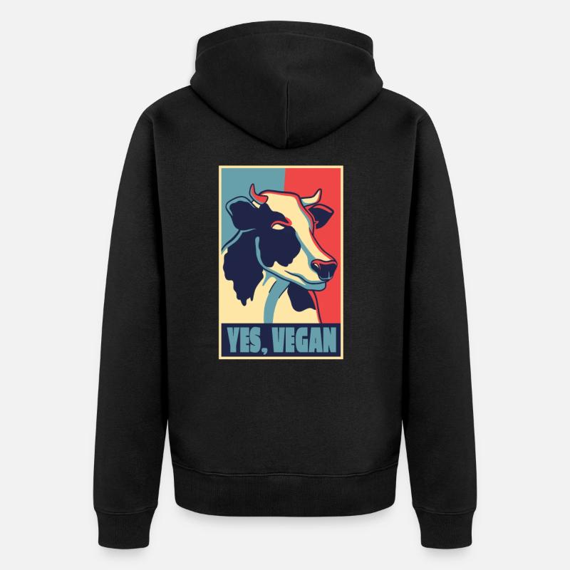 AFFICHE VACHE VEGAN - Veste à capuche bio Premium Unisexe - noir