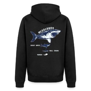 Requin requin de requin de megalodon requin blanc plongeur - Veste à capuche bio Premium Unisexe - noir - Dos - Nico (187cm)
