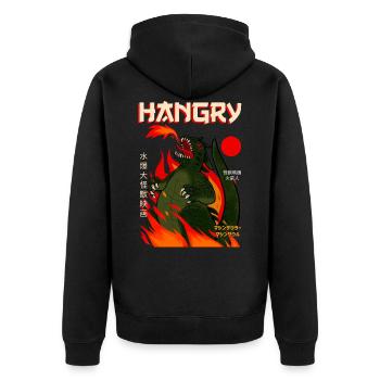 Hangry Moster Faim japonaise - Veste à capuche bio Premium Unisexe - noir - Dos - Nico (187cm)