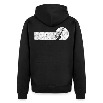 Windsurfen Retro Windsurfing Windsurfer Surfen - Unisex Premium Bio Zip Hoodie - Schwarz - Hinten - Nico (187cm)