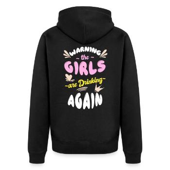 Attention, les filles boivent à nouveau - Veste à capuche bio Premium Unisexe - noir - Dos - Nico (187cm)