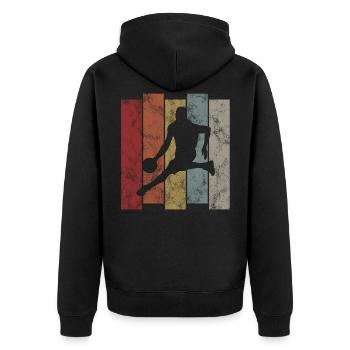 Basketteur basket rétro - Veste à capuche bio Premium Unisexe - noir - Dos - Nico (187cm)