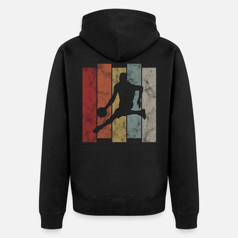 Basketteur basket rétro - Veste à capuche bio Premium Unisexe - noir