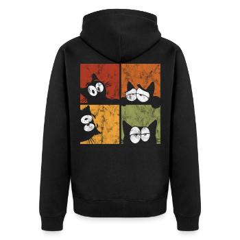 Chat chat chat de chat - Veste à capuche bio Premium Unisexe - noir - Dos - Nico (187cm)