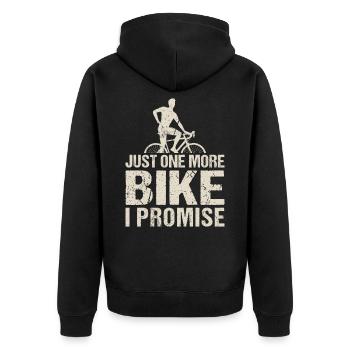 Fahrrad Spruch Just One More Bike I Promise Sport - Unisex Premium Bio Zip Hoodie - Schwarz - Hinten - Nico (187cm)