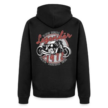 Legendär seit 1972 49. Geburtstag Biker, Motorrad - Unisex Premium Bio Zip Hoodie - Schwarz - Hinten - Nico (187cm)