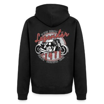 Legendär seit 1971 50. Geburtstag Biker, Motorrad - Unisex Premium Bio Zip Hoodie - Schwarz - Hinten - Nico (187cm)