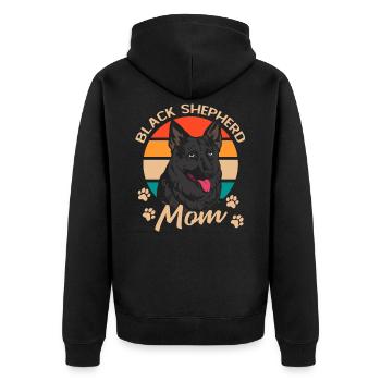 Black German Shepherd Mom Mother's Day - Unisex Premium Organic Zip Hoodie - black - Back - Nico (187cm)