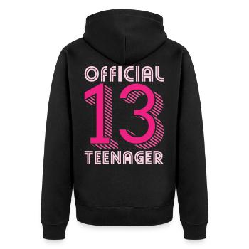Adolescente Official 13 - Veste à capuche bio Premium Unisexe - noir - Dos - Nico (187cm)