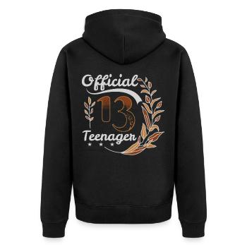 Adolescente Official 13 - Veste à capuche bio Premium Unisexe - noir - Dos - Nico (187cm)