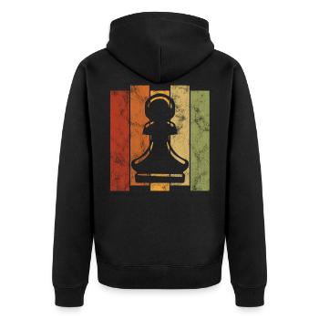 Échecs rétro échecs d’échecs - Veste à capuche bio Premium Unisexe - noir - Dos - Nico (187cm)
