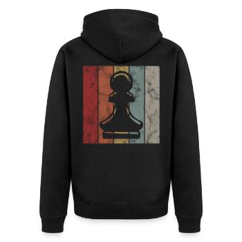 Échecs rétro échecs - Veste à capuche bio Premium Unisexe - noir - Dos - Nico (187cm)