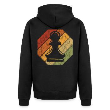 Échecs échecs Rétro Schachmatt - Veste à capuche bio Premium Unisexe - noir - Dos - Nico (187cm)