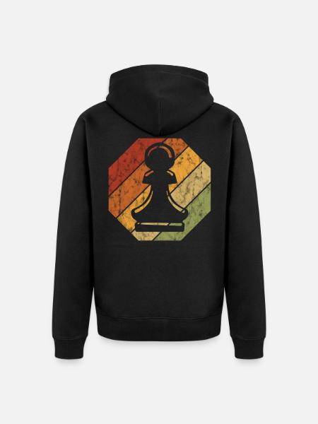 Échecs échecs Rétro Schachmatt - Veste à capuche bio Premium Unisexe - noir