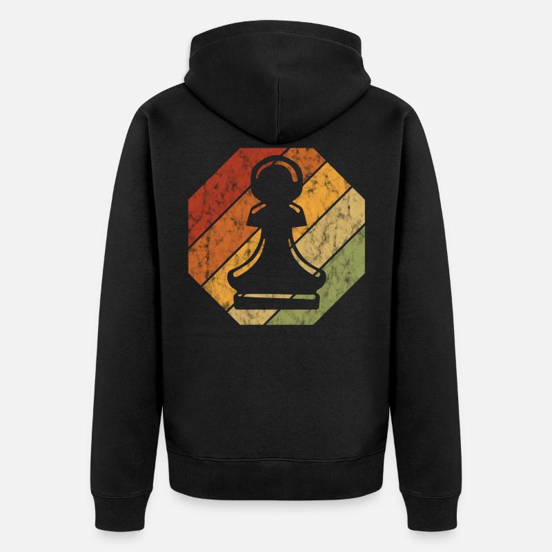 Échecs échecs Rétro Schachmatt - Veste à capuche bio Premium Unisexe - noir