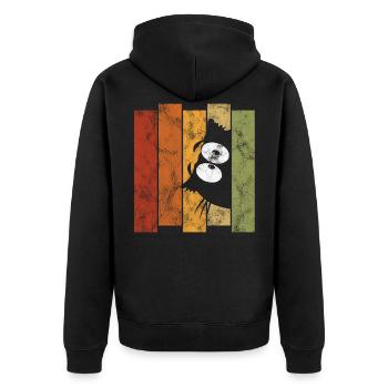 Chats chat rétro chat miau chat - Veste à capuche bio Premium Unisexe - noir - Dos - Nico (187cm)