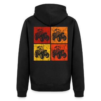 Tracteurs tracteurs rétro tracteurs - Veste à capuche bio Premium Unisexe - noir - Dos - Nico (187cm)