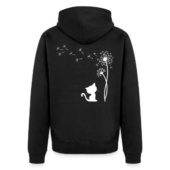 Chat avec le pissenlit - Veste à capuche bio Premium Unisexe - noir - Dos - Nico (187cm)