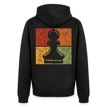 Checkmate Retro Chess Piece Chess Player Chess Player Chess - Unisex Premium Organic Zip Hoodie - black - Back - Nico (187cm)