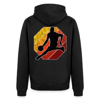 Basketball Basketball Player Basketball Player Retro - Unisex Premium Organic Zip Hoodie - black - Back - Nico (187cm)
