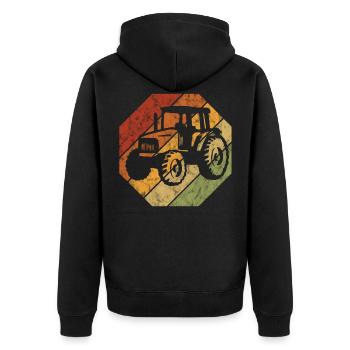 Tracteurs ferme trecker rétro tracteur bauer - Veste à capuche bio Premium Unisexe - noir - Dos - Nico (187cm)